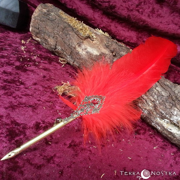 "Red Legend" feather quill